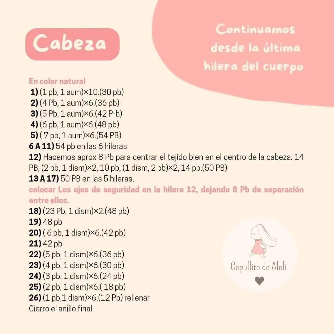 Patrón de ganchillo para oso amigurumi Juana