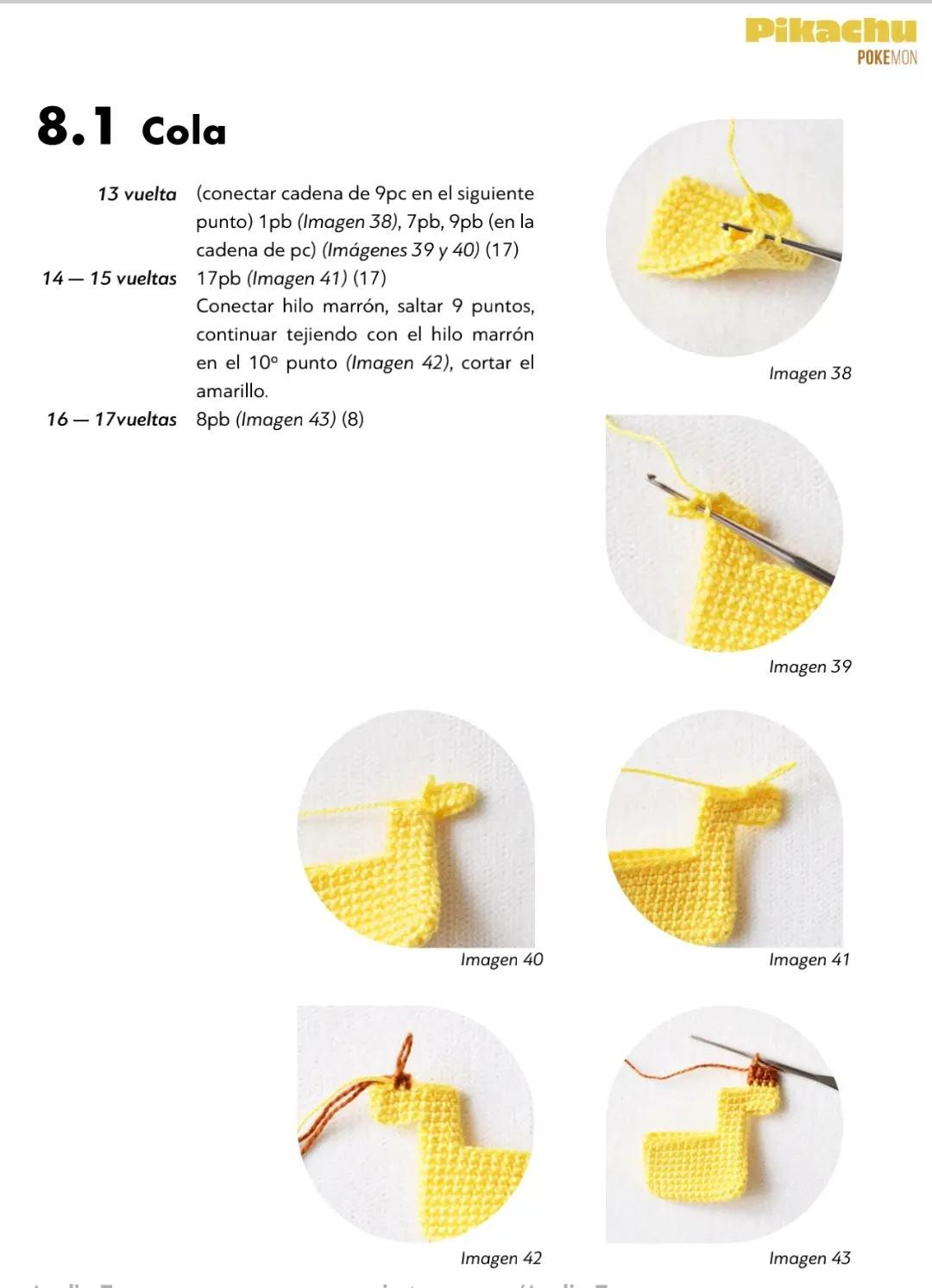 Patrón de ganchillo para Pikachu amarillo de Pokémon
