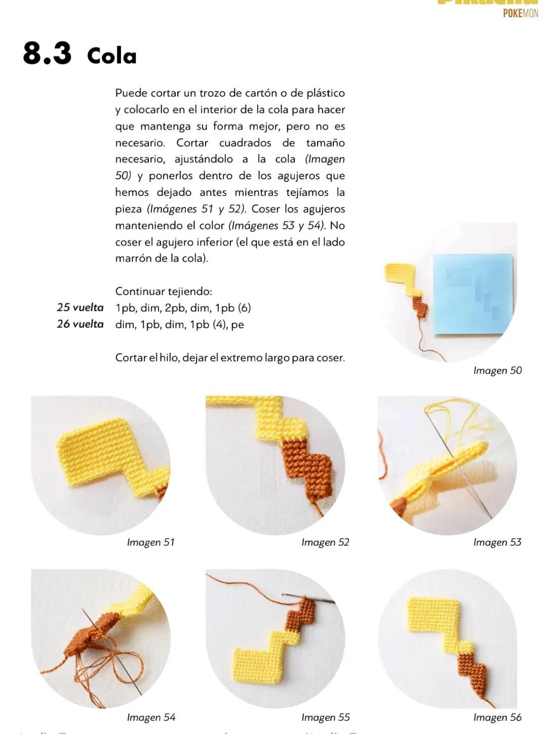 Patrón de ganchillo para Pikachu amarillo de Pokémon
