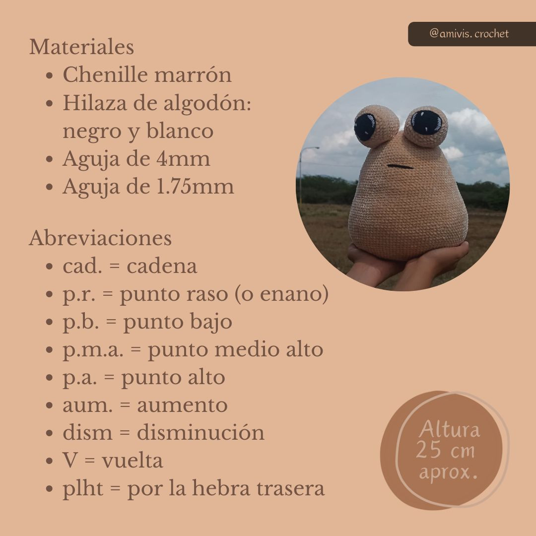 Patrón de ganchillo Pou triste