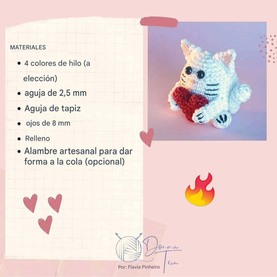 Patrón de gatito de amor gratis