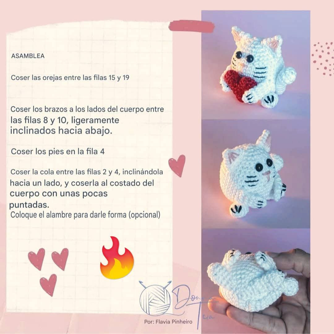 Patrón de gatito de amor gratis