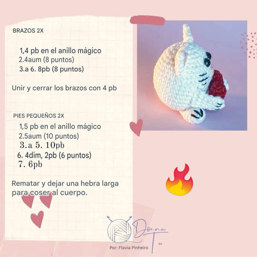 Patrón de gatito de amor gratis