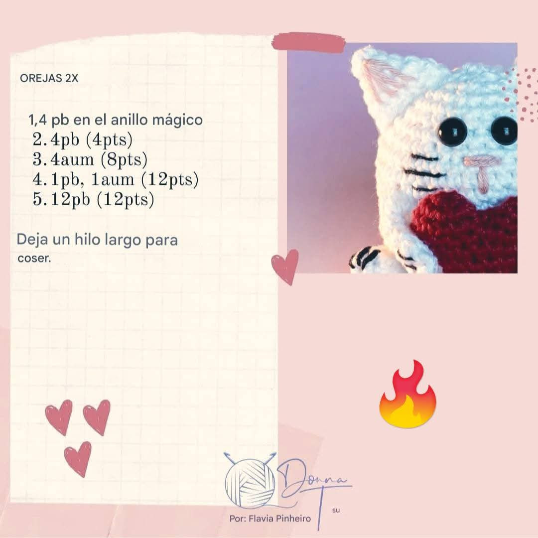 Patrón de gatito de amor gratis