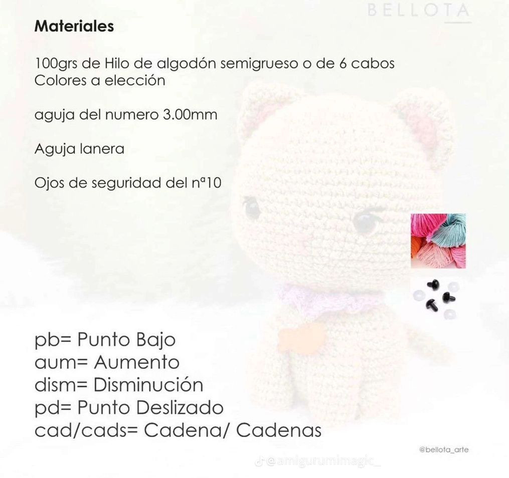 Patrón de Gato Amigurumi en Crochet: Tutorial Paso a Paso