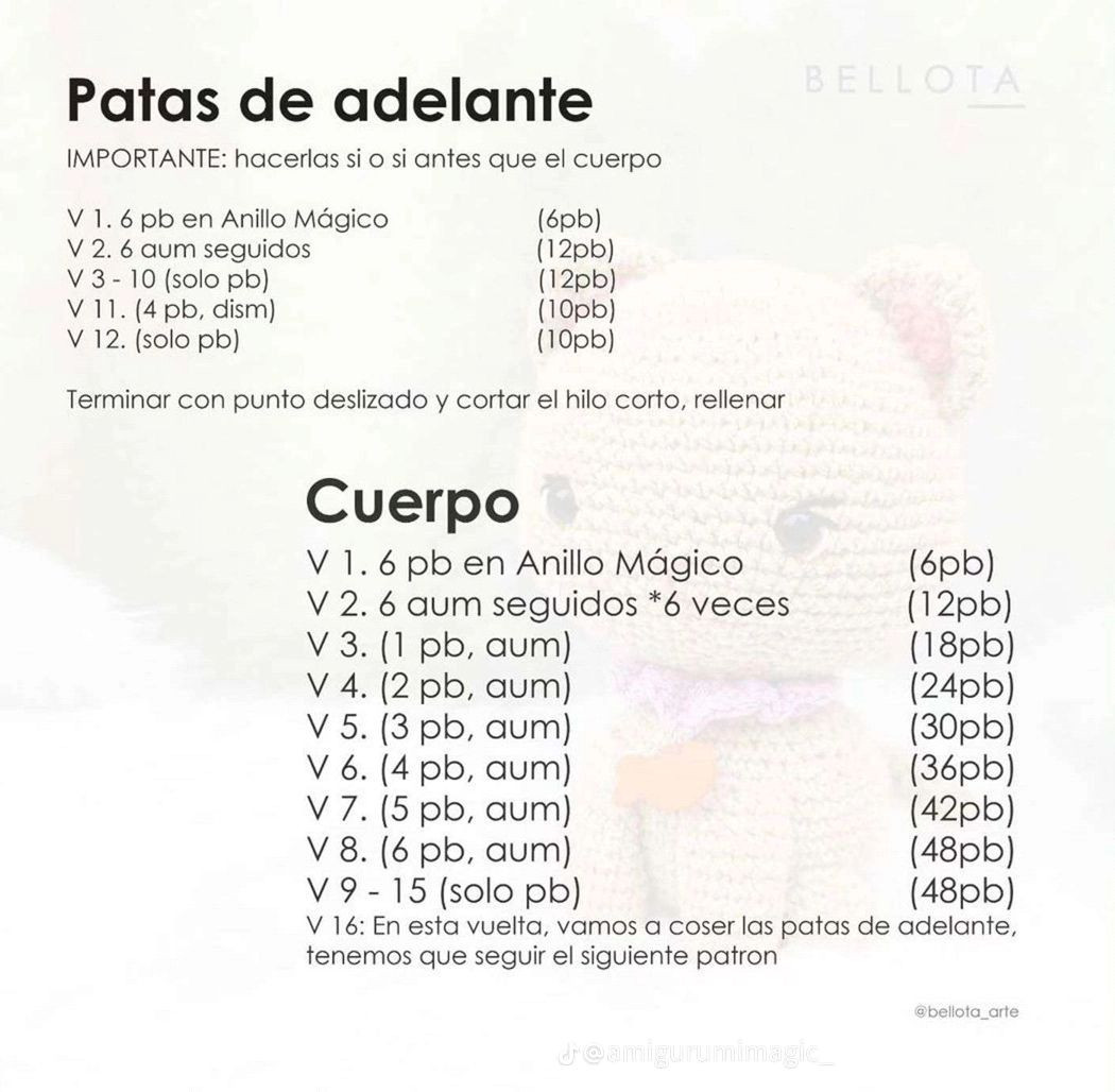 Patrón de Gato Amigurumi en Crochet: Tutorial Paso a Paso