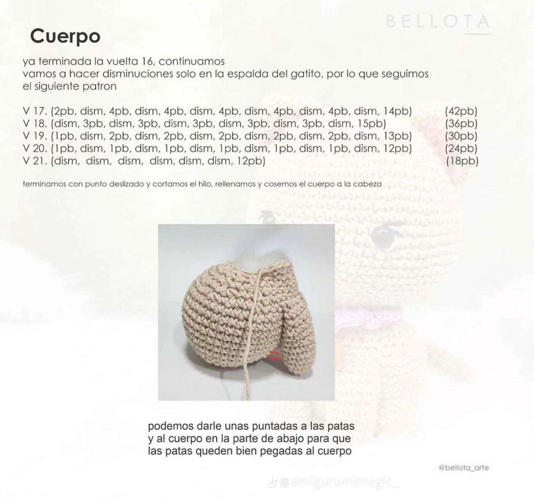 Patrón de Gato Amigurumi en Crochet: Tutorial Paso a Paso