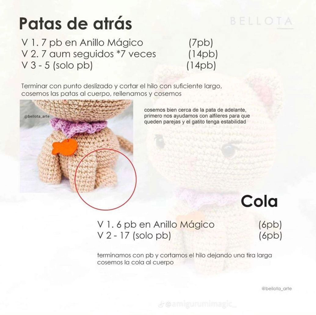 Patrón de Gato Amigurumi en Crochet: Tutorial Paso a Paso