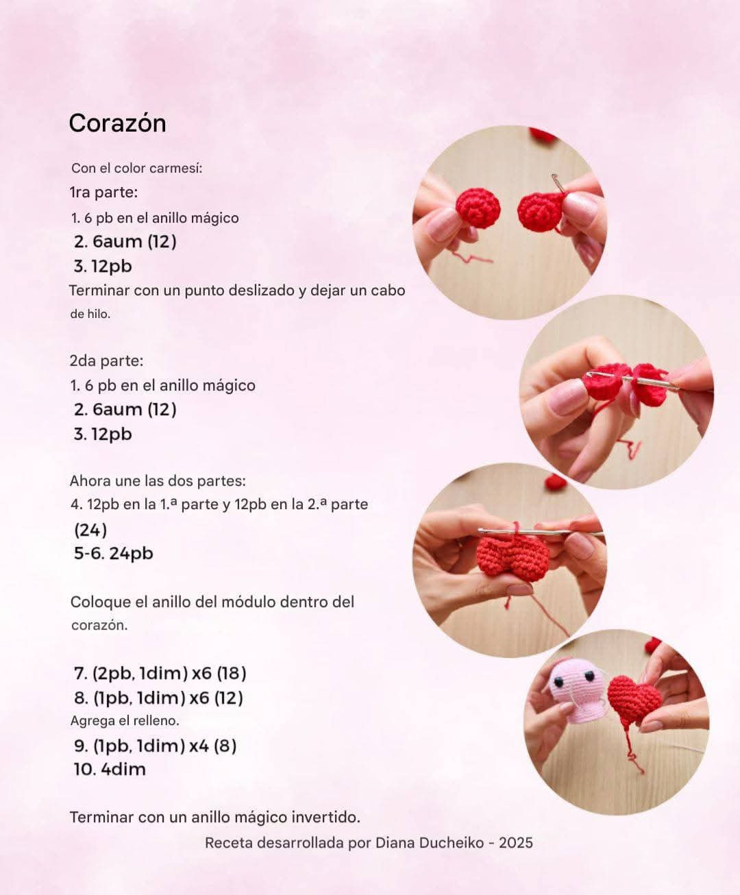 Patrón de gusano rosa con corazón vibrador