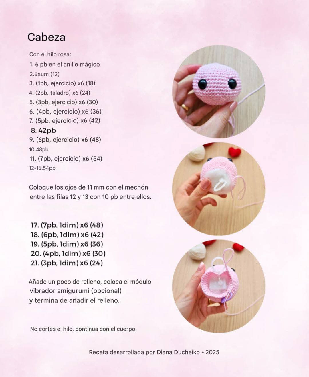 Patrón de gusano rosa con corazón vibrador