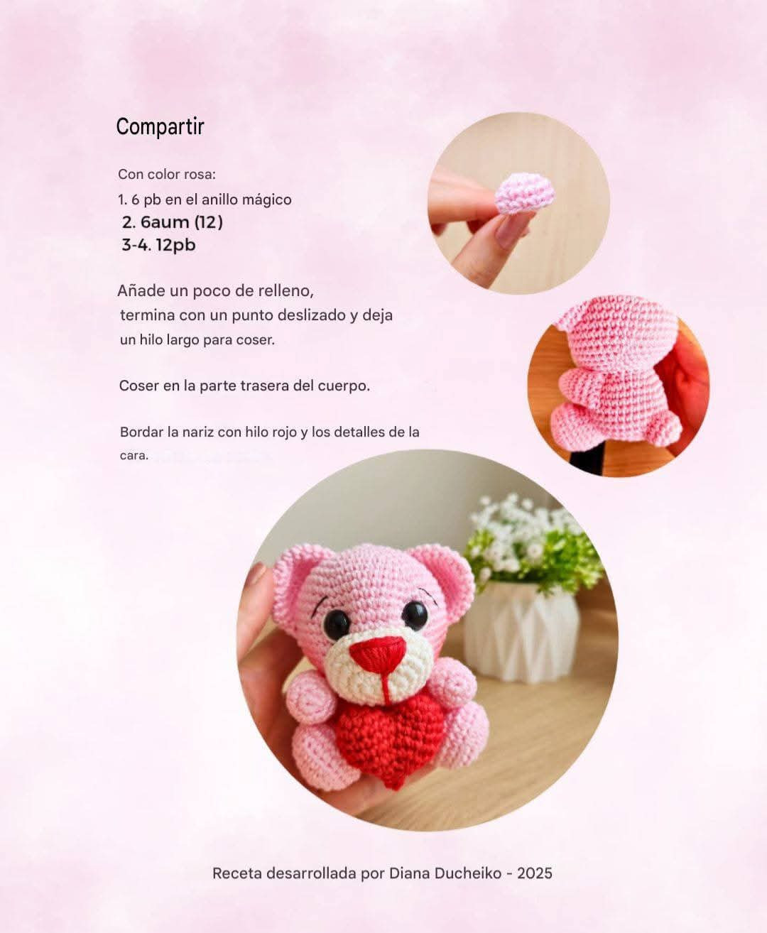 Patrón de gusano rosa con corazón vibrador