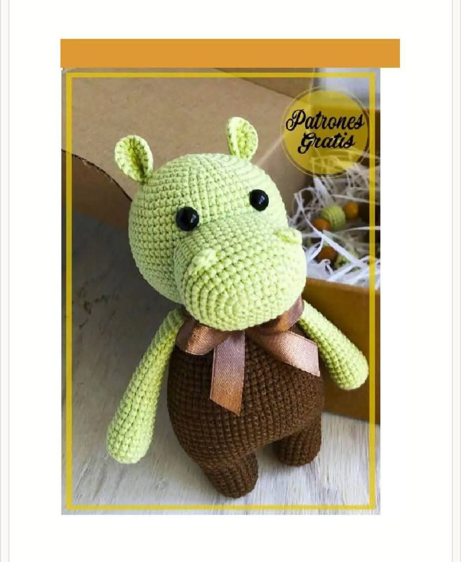 Patrón de Hipopótamo Amigurumi Mochado Gratis en Español