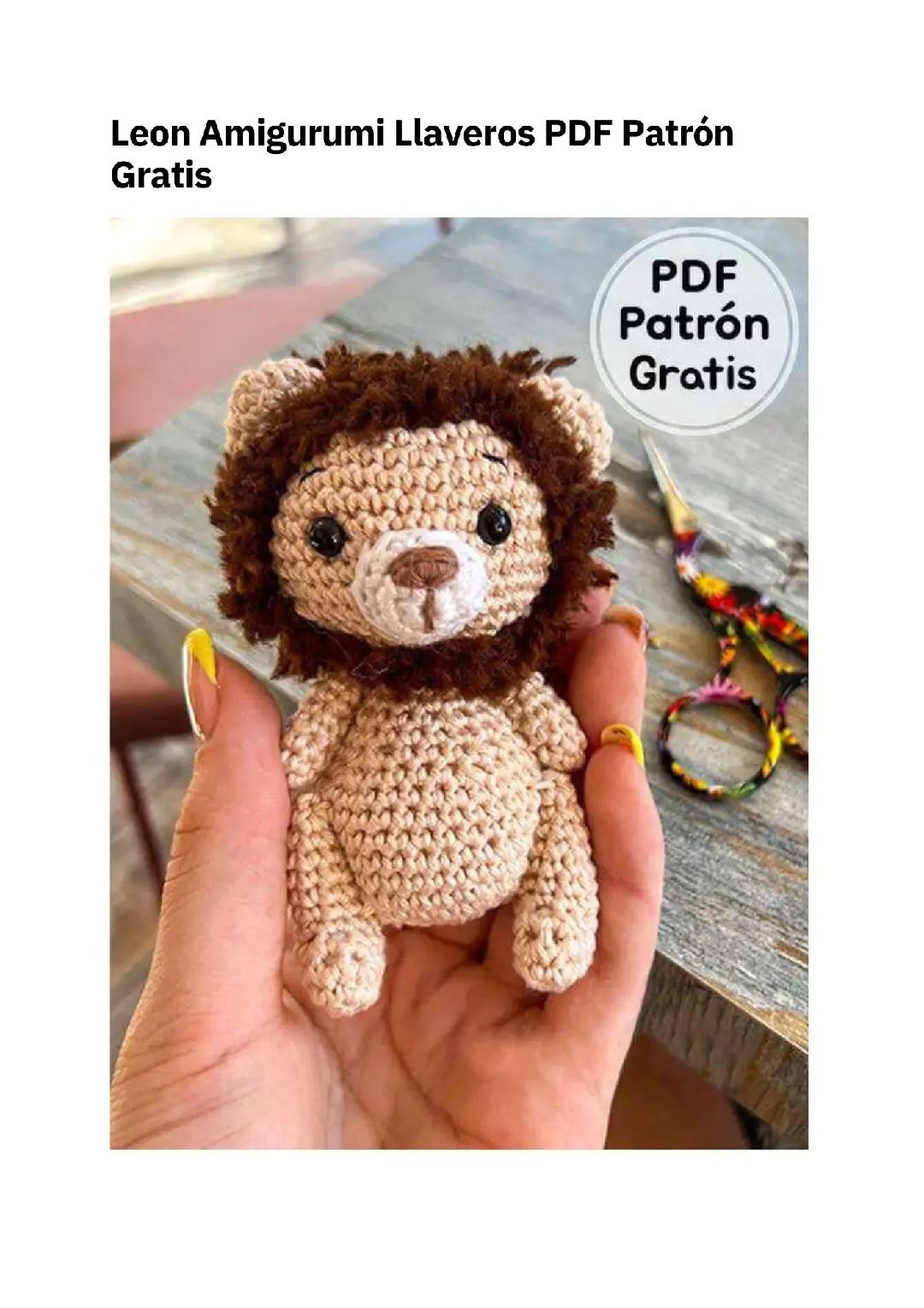 Patrón de León Amigurumi Llavero PDF Gratis