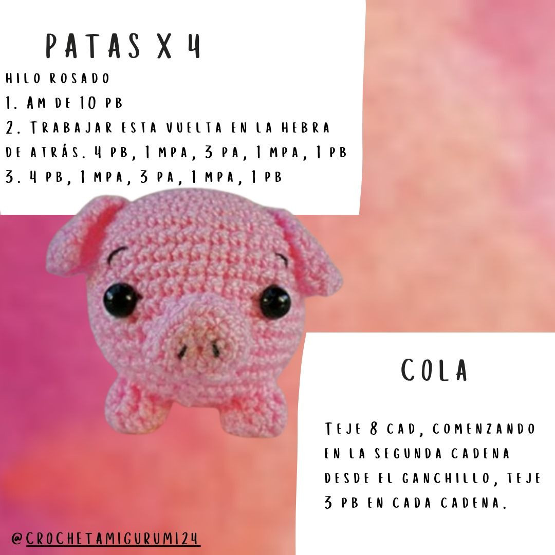 Patrón de Llavero de Chancho Amigurumi: Guía Paso a Paso con Materiales y Abreviaturas