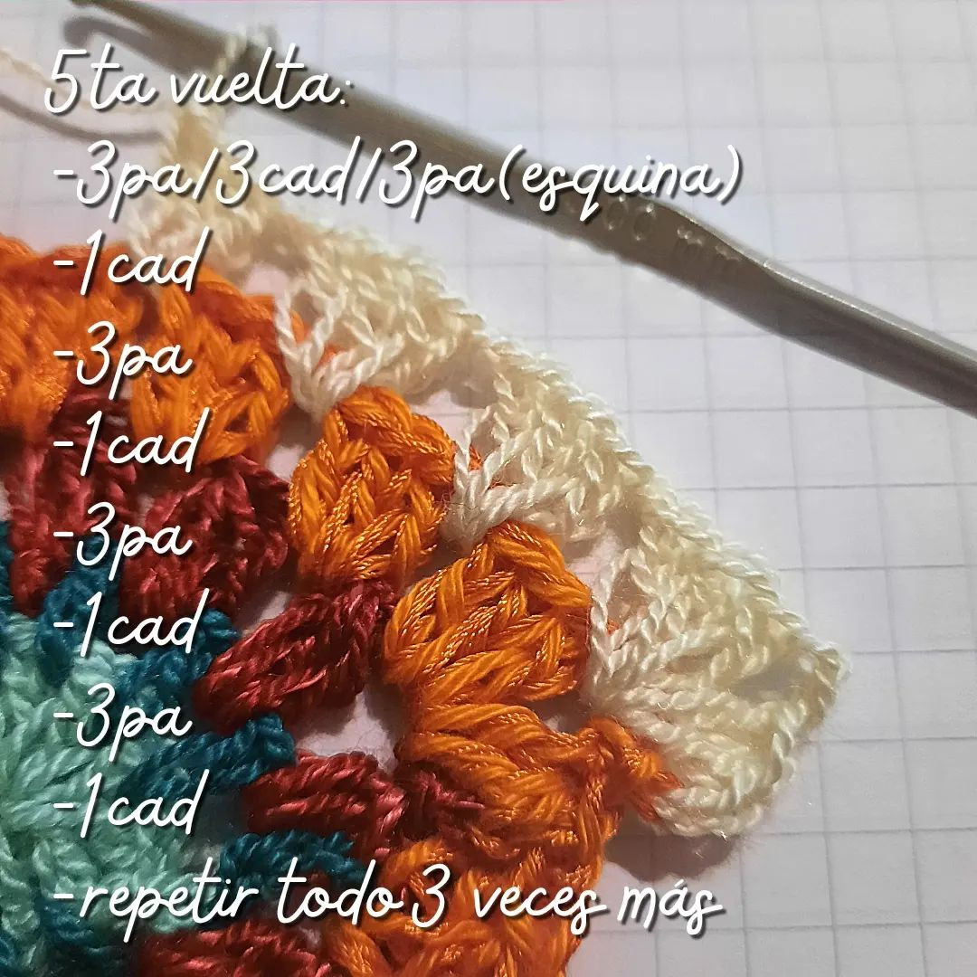 Patrón de Manta Granny Square con Chart y Tutorial Paso a Paso