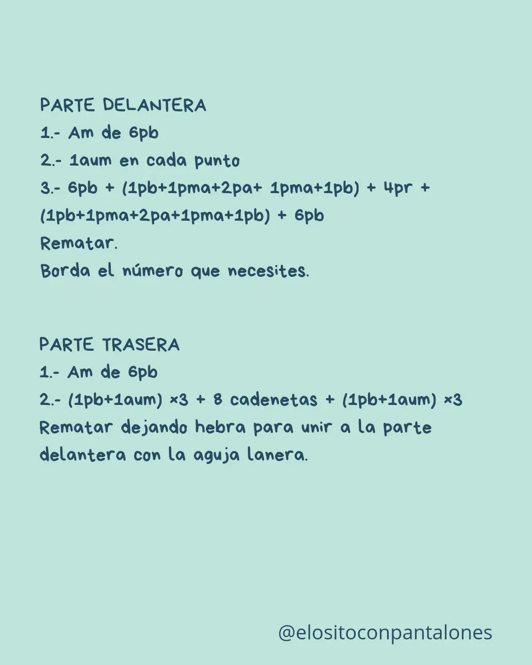 Patrón de marcadores de página crochet en forma de gusano con números bordados