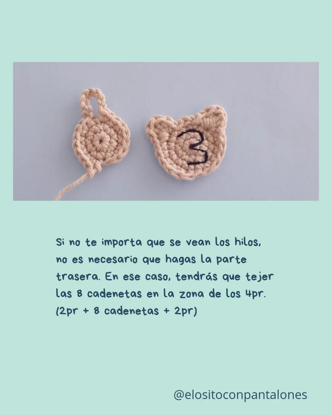 Patrón de marcadores de página crochet en forma de gusano con números bordados