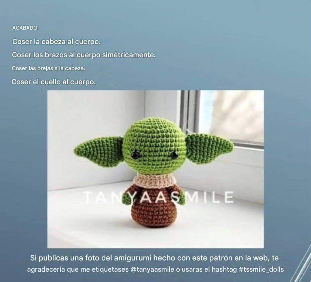 Patrón de Móc Len Baby Yoda - Amigurumi