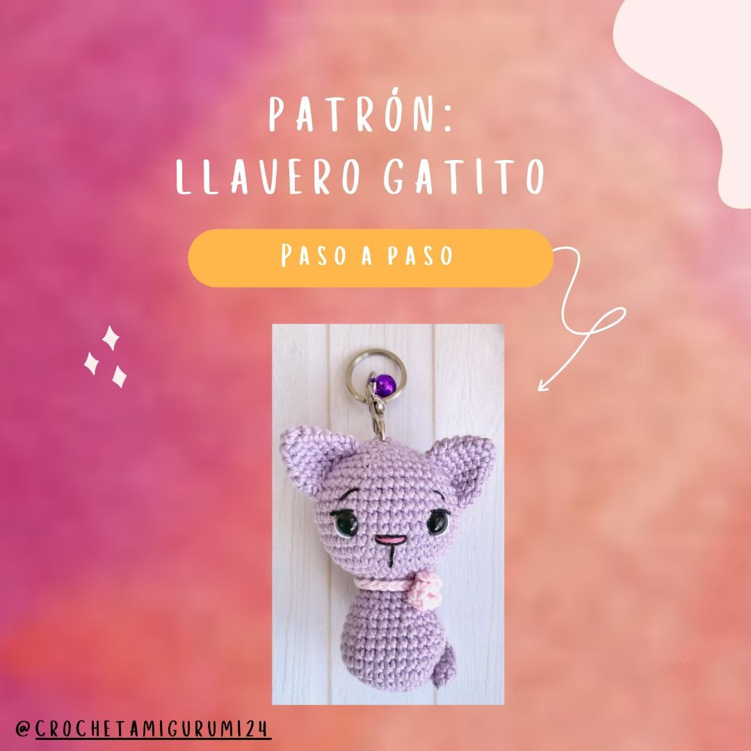 Patrón de Móc Len: Chìa Khóa Hình Con Mèo Nhỏ Màu Tím