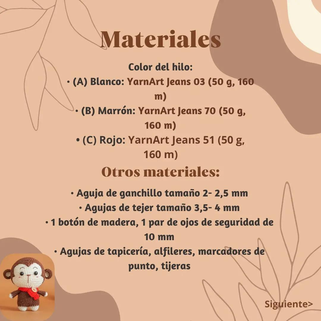 Patrón de Mono Lindo Amigurumi con Bufanda Roja