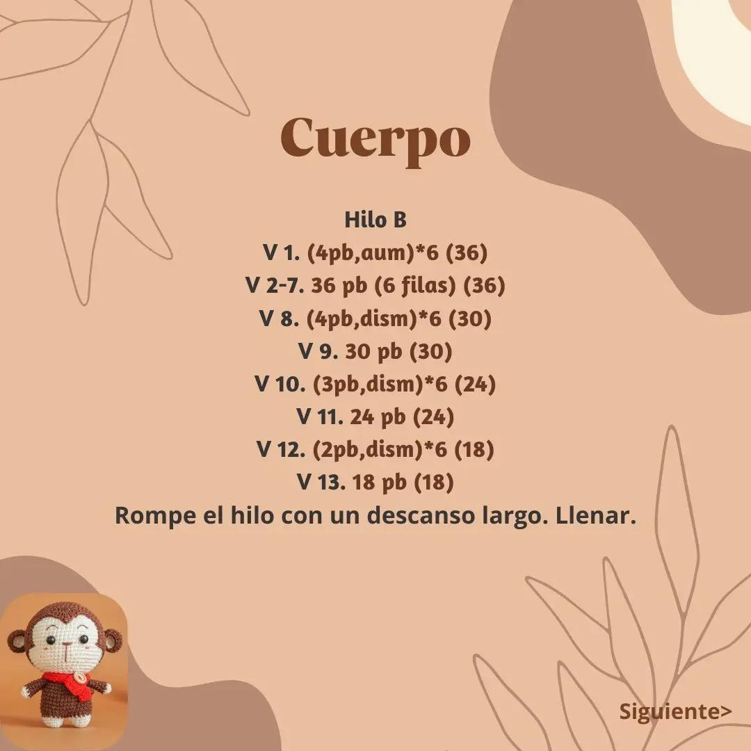 Patrón de Mono Lindo Amigurumi con Bufanda Roja