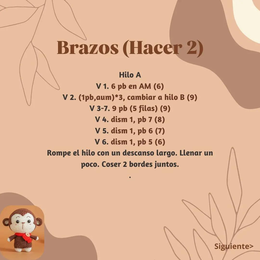 Patrón de Mono Lindo Amigurumi con Bufanda Roja