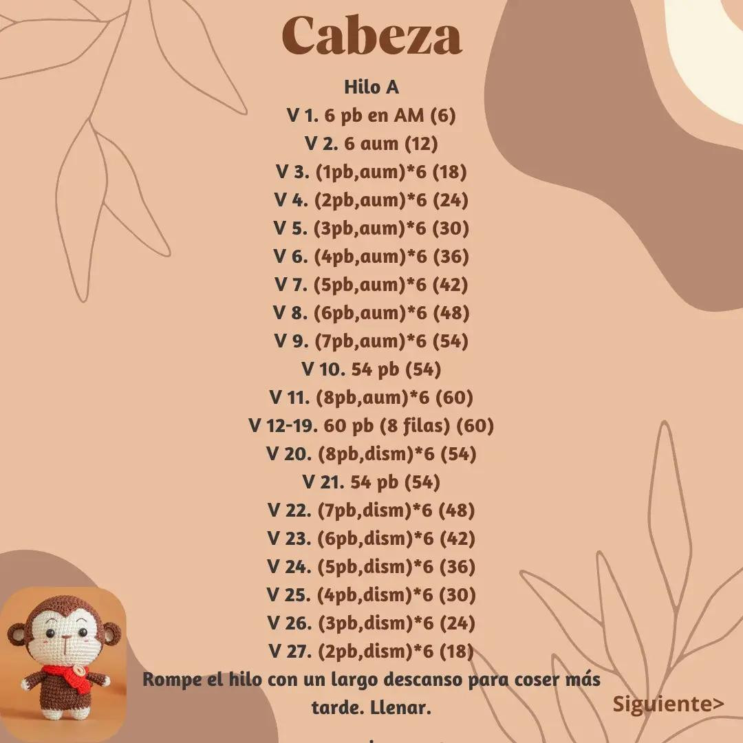 Patrón de Mono Lindo Amigurumi con Bufanda Roja