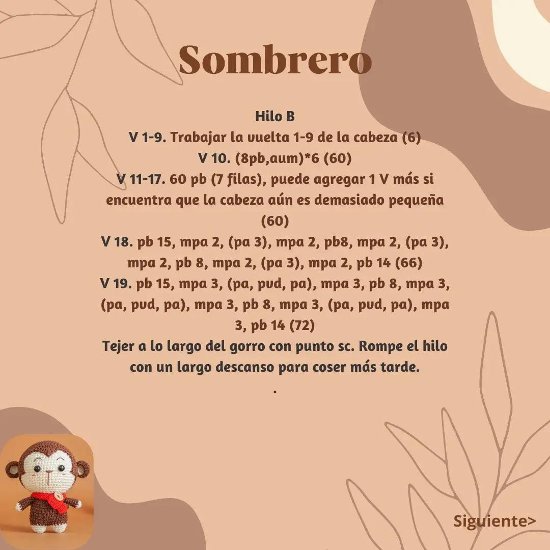 Patrón de Mono Lindo Amigurumi con Bufanda Roja