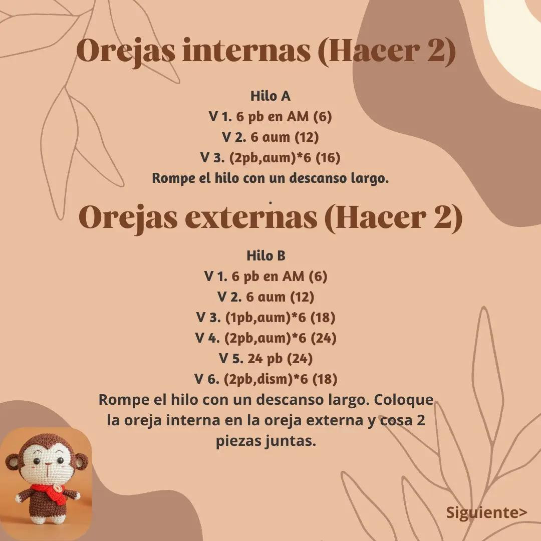 Patrón de Mono Lindo Amigurumi con Bufanda Roja