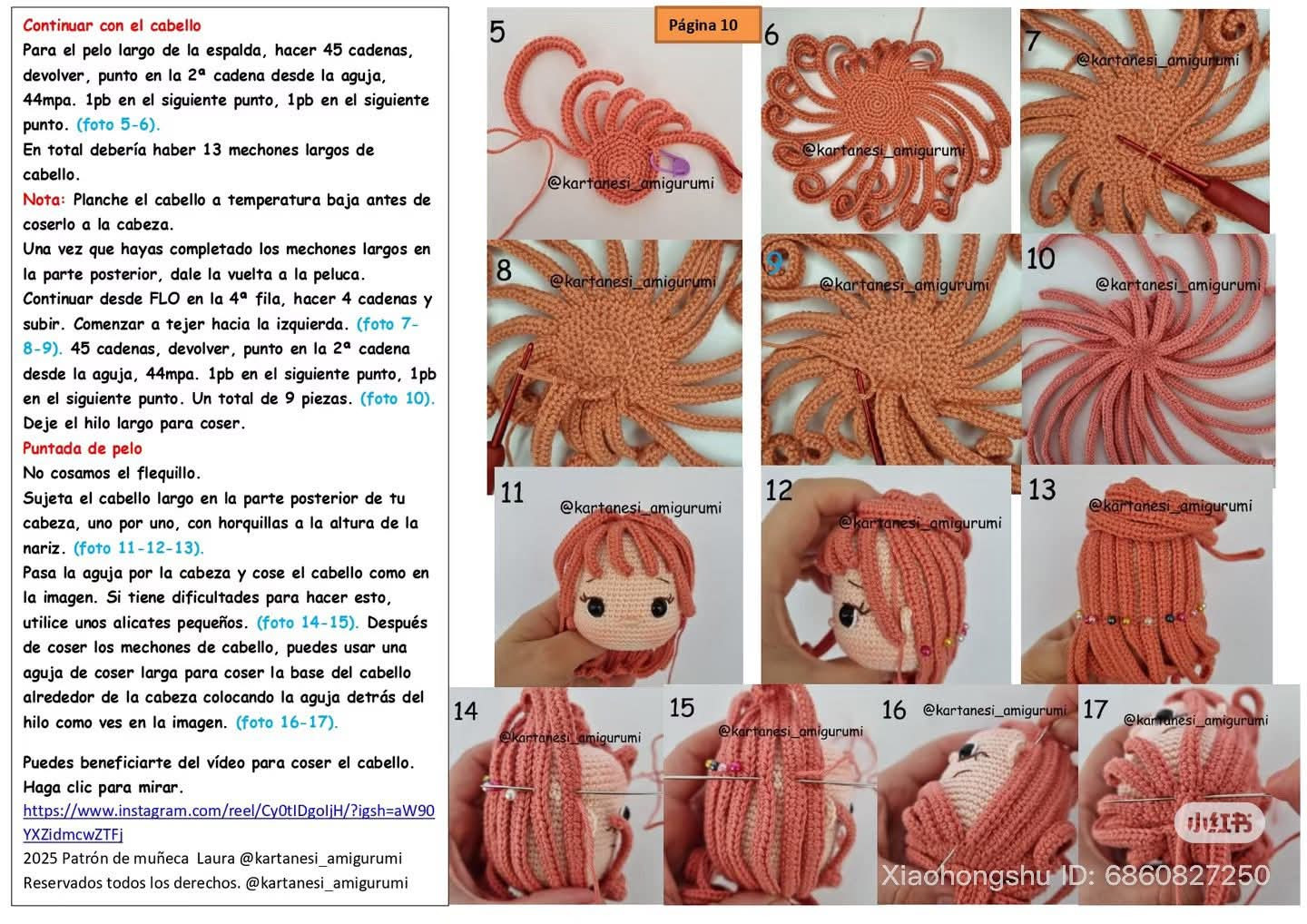 Patrón de muñeca Laura: Búp bê móc len công chúa biển