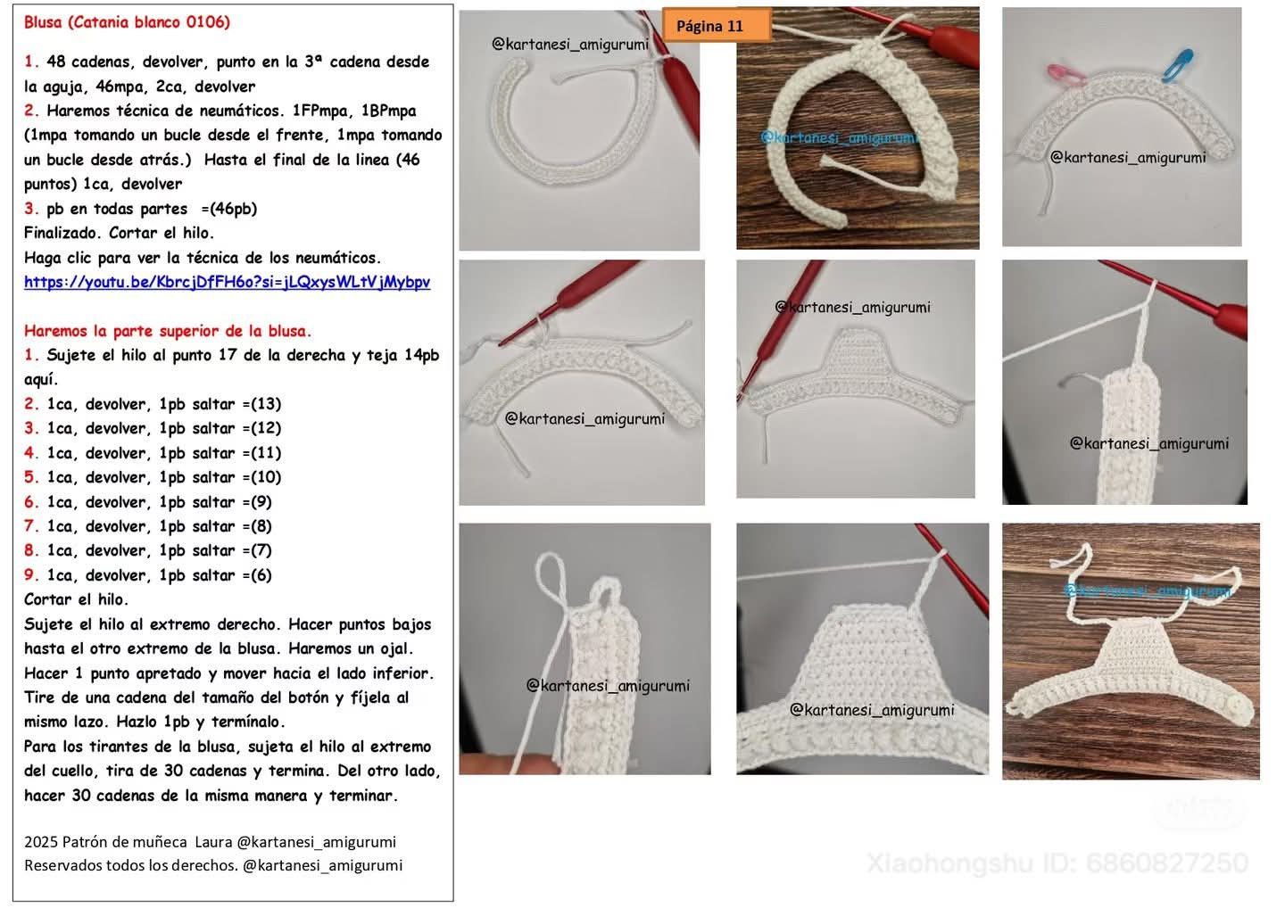 Patrón de muñeca Laura: Búp bê móc len công chúa biển