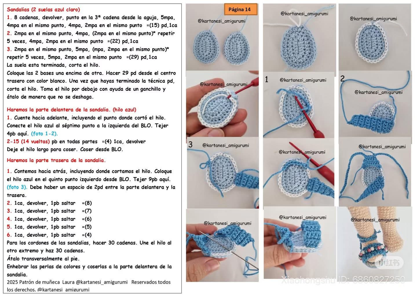 Patrón de muñeca Laura: Búp bê móc len công chúa biển