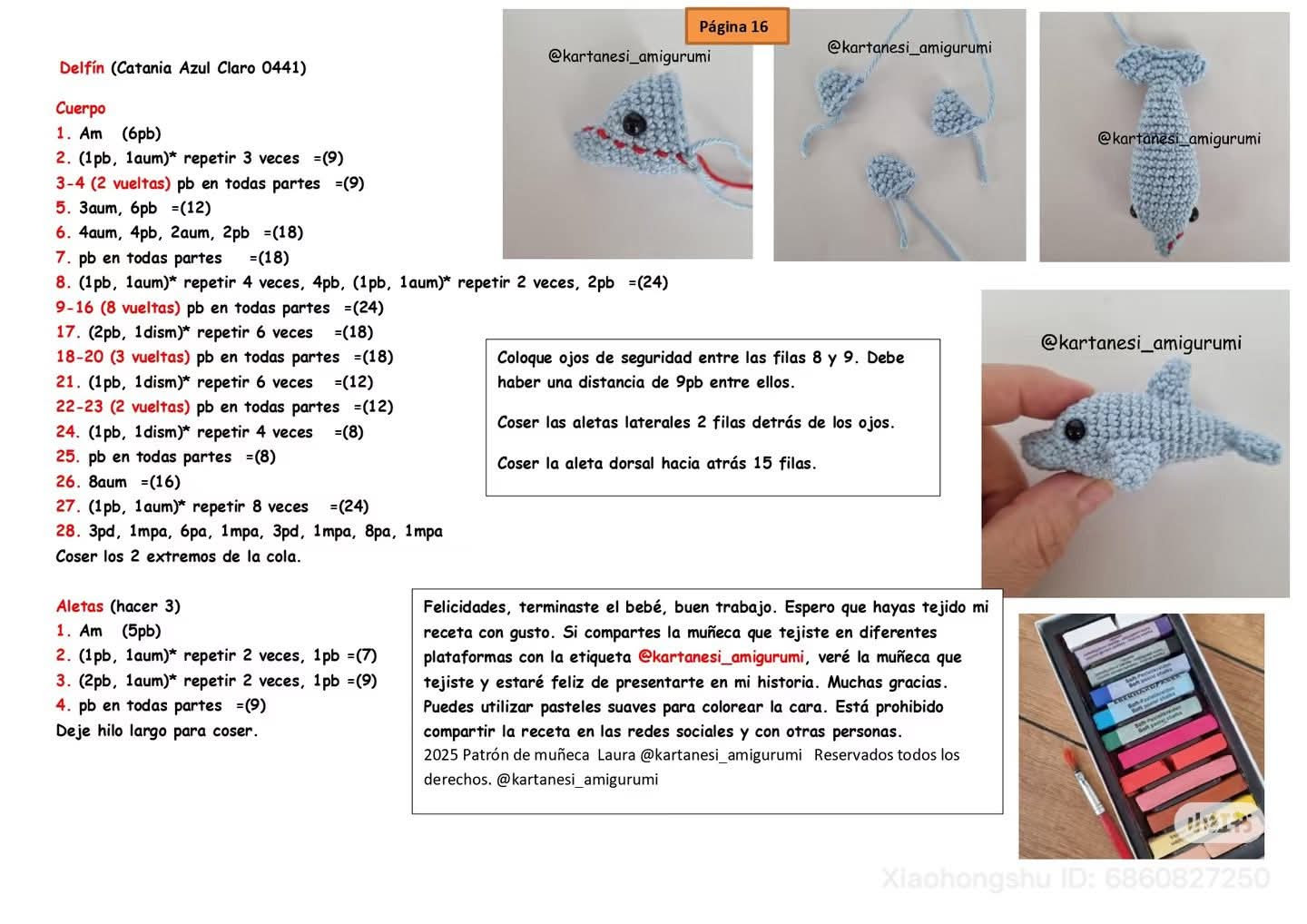 Patrón de muñeca Laura: Búp bê móc len công chúa biển