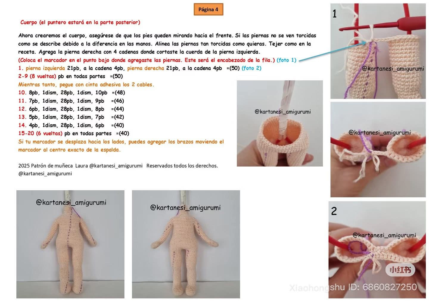 Patrón de muñeca Laura: Búp bê móc len công chúa biển