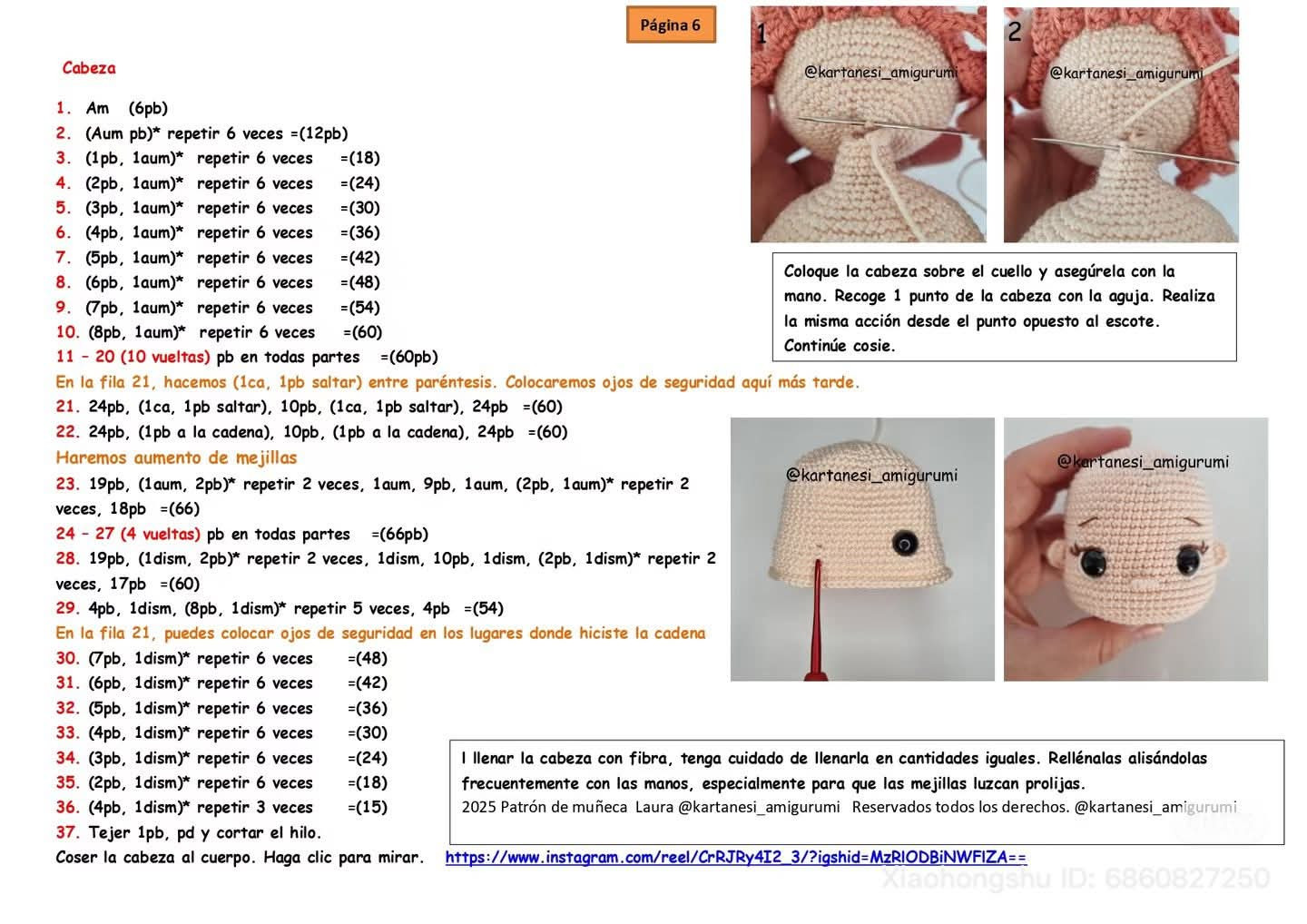 Patrón de muñeca Laura: Búp bê móc len công chúa biển