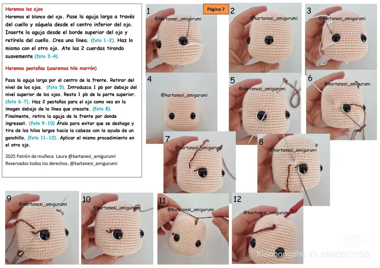 Patrón de muñeca Laura: Búp bê móc len công chúa biển