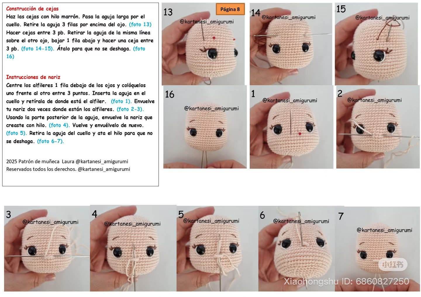 Patrón de muñeca Laura: Búp bê móc len công chúa biển