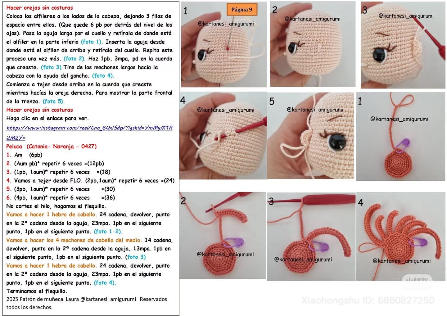 Patrón de muñeca Laura: Búp bê móc len công chúa biển