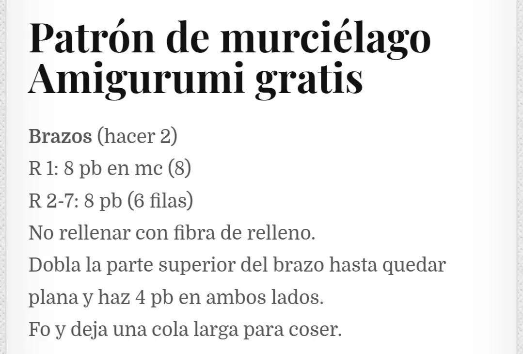 Patrón de murciélago Amigurumi gratis