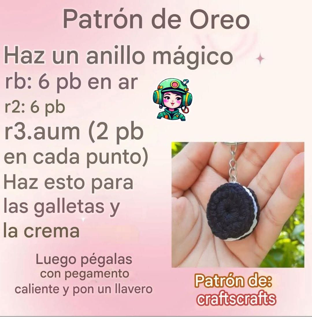 Patrón de Oreo: Cómo hacer un llavero de galleta con crochet