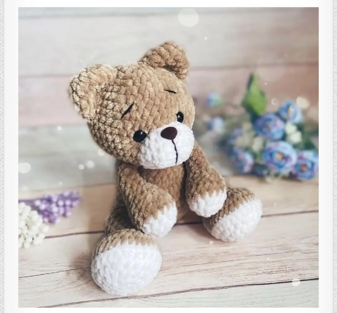 Patrón de osito de peluche Amigurumi gratis con hilo Himalaya Dolphin Baby y YarnArt Jeans