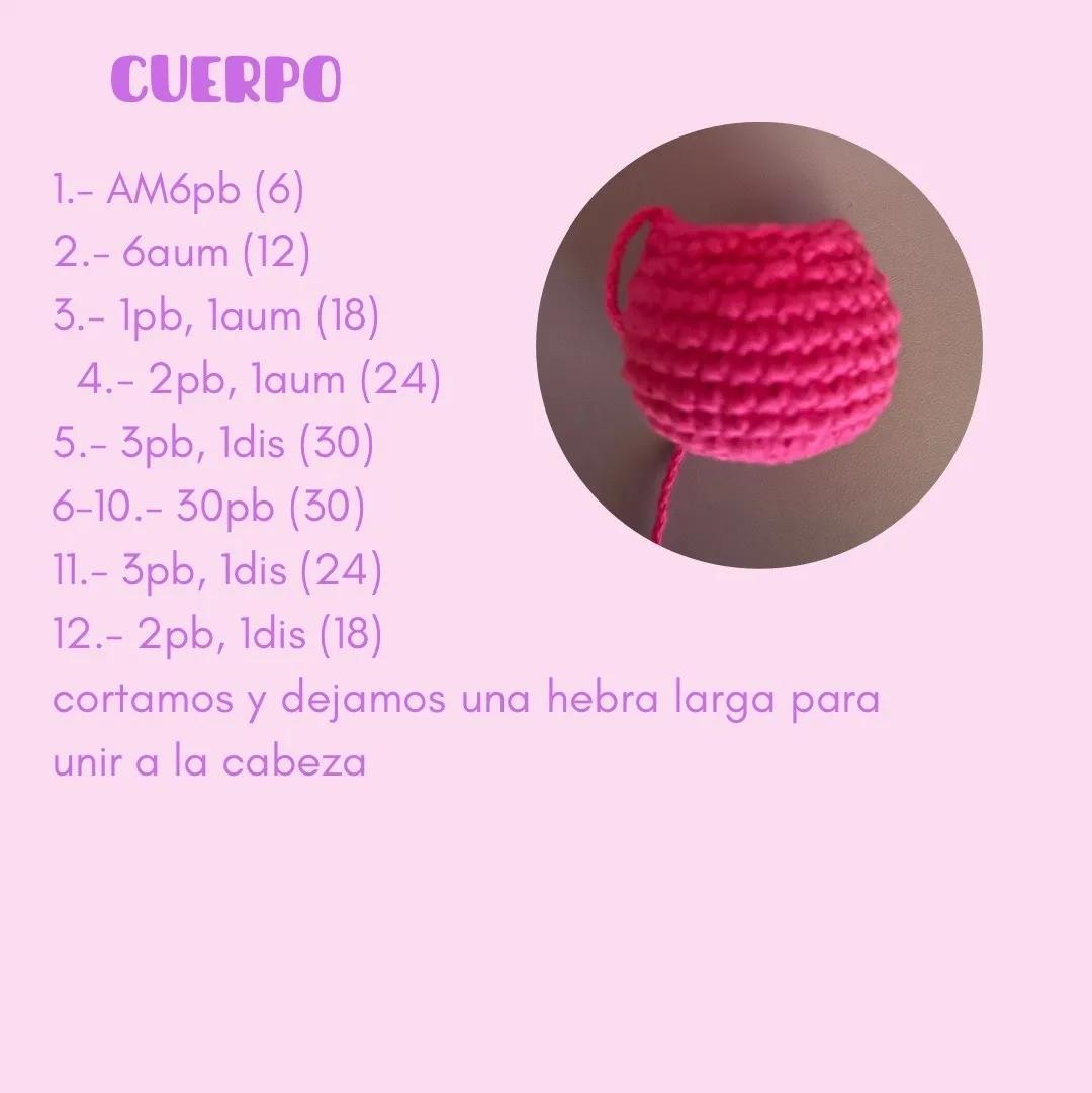 Patrón de osito fucsia amigurumi