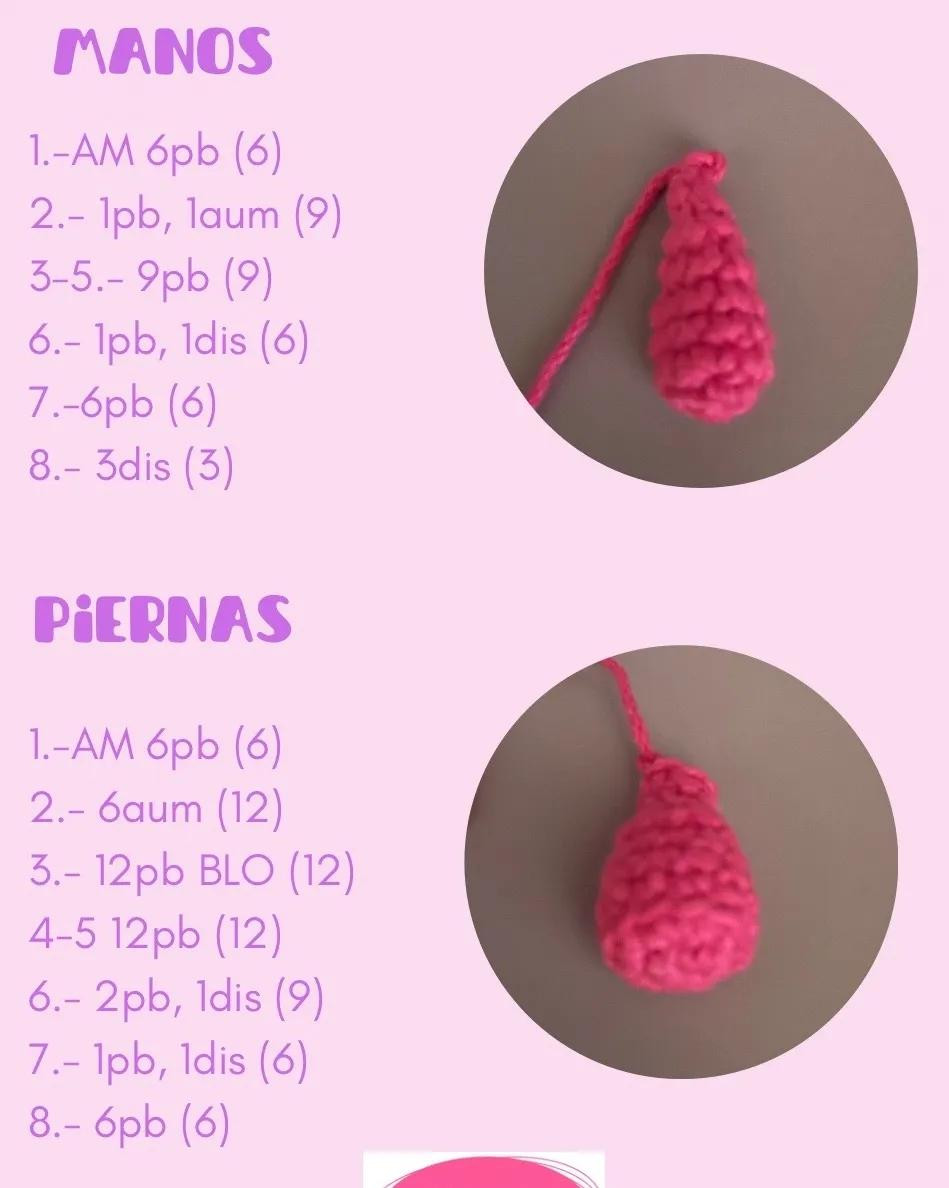 Patrón de osito fucsia amigurumi