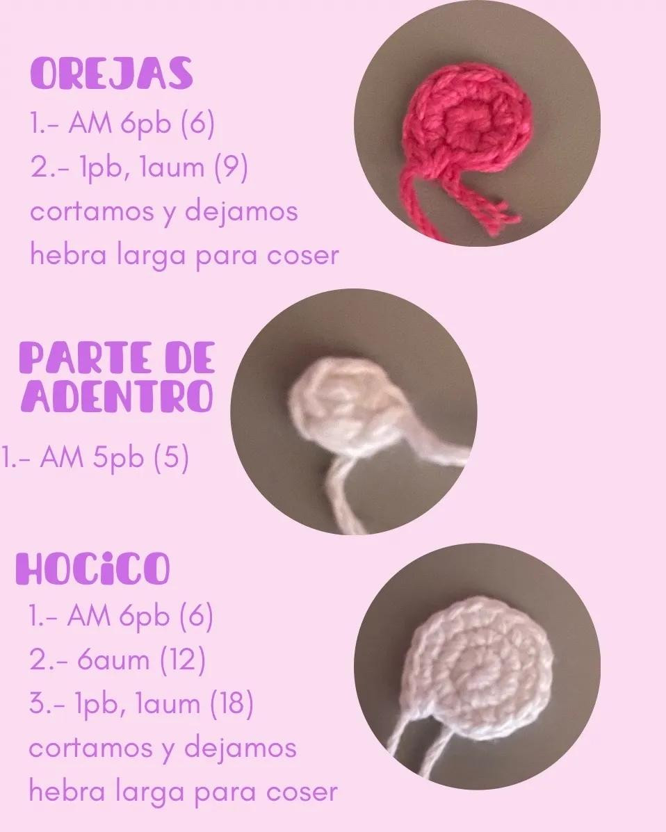 Patrón de osito fucsia amigurumi