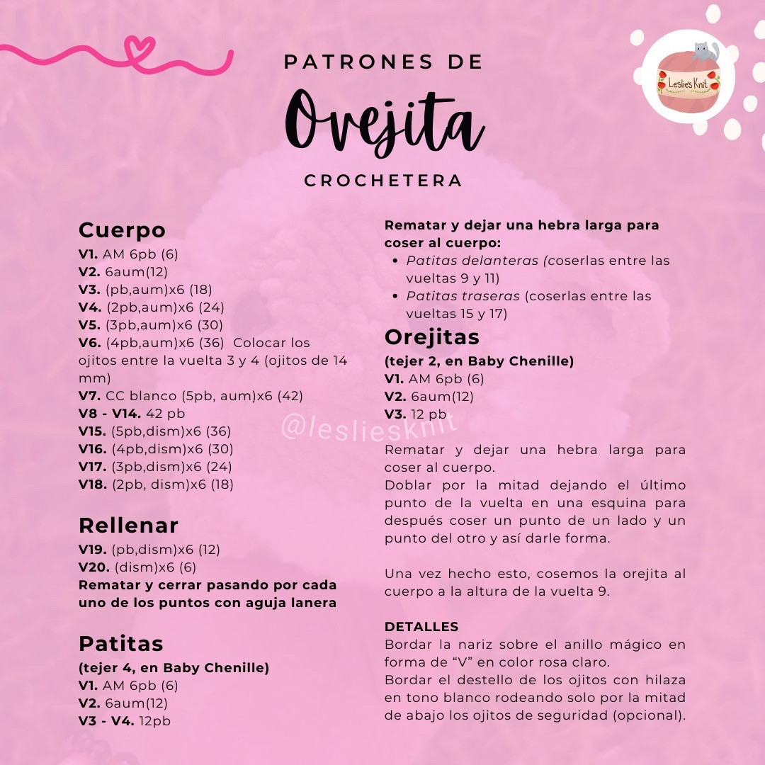 Patrón de Ovejita Crochetera con Baby Chenille y Anakuzusu