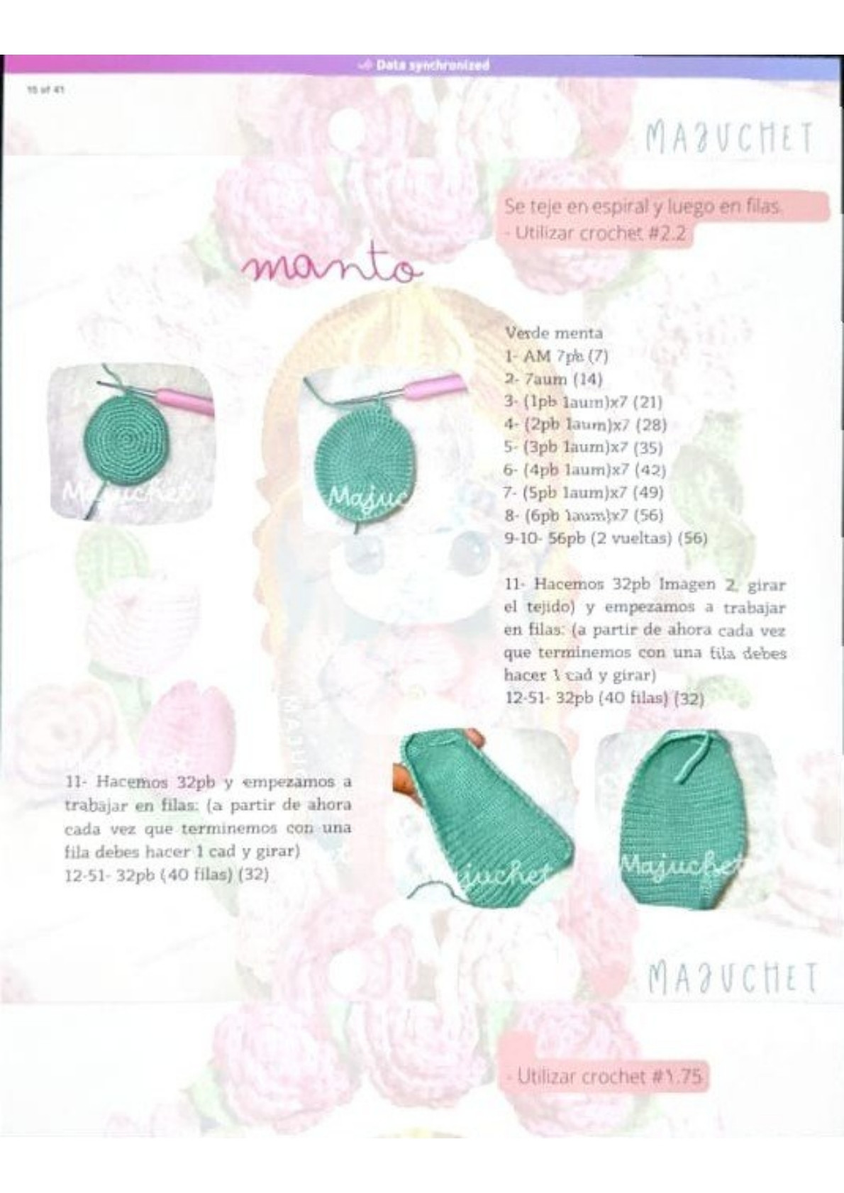 Patrón de pago: Amigurumi Virgen de Guadalupe con rosas