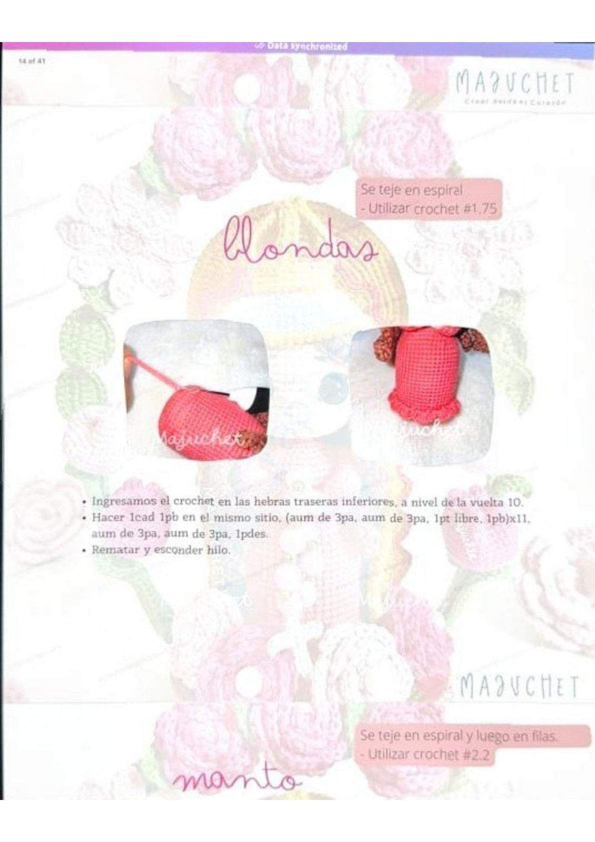 Patrón de pago: Amigurumi Virgen de Guadalupe con rosas