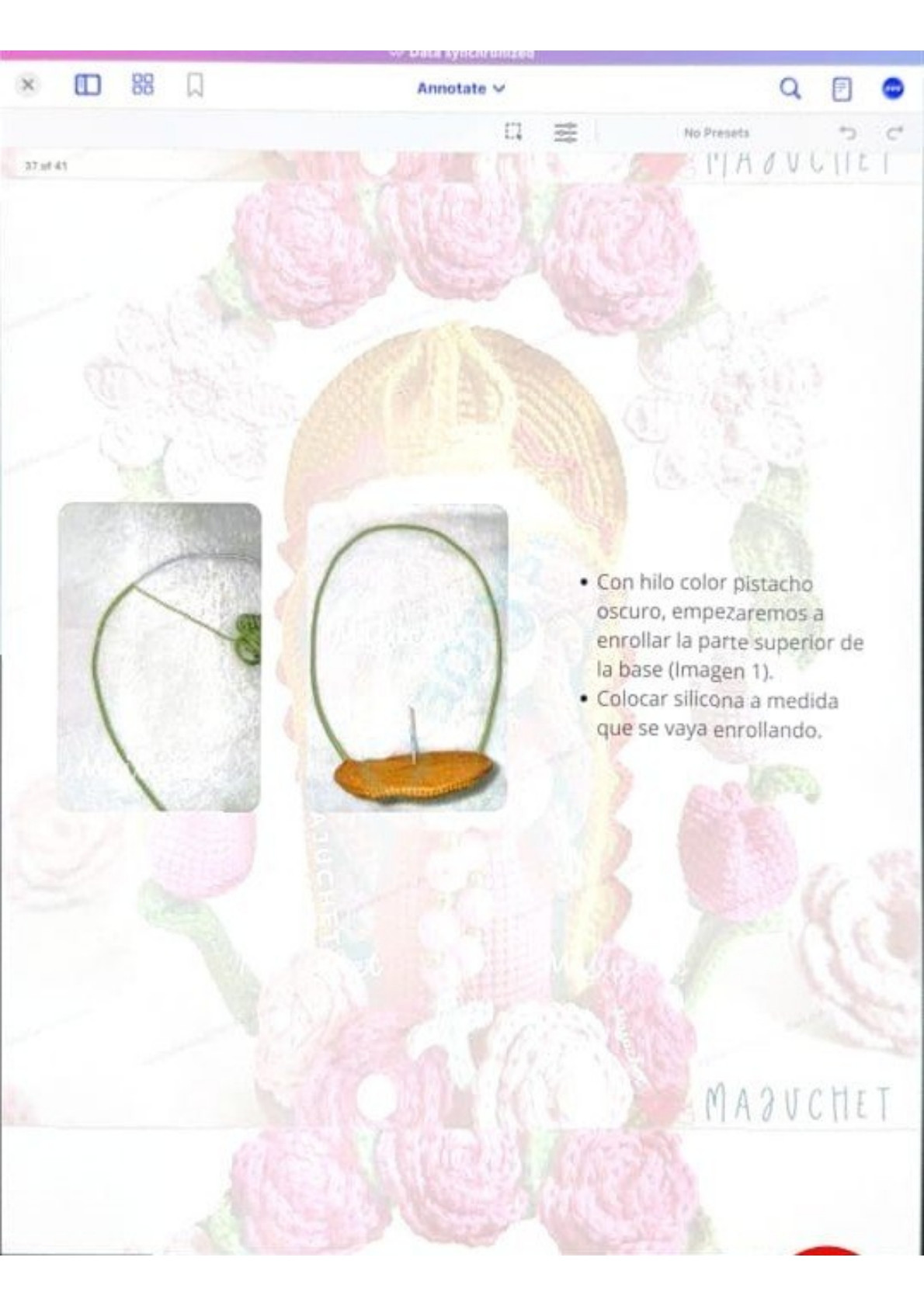 Patrón de pago: Amigurumi Virgen de Guadalupe con rosas