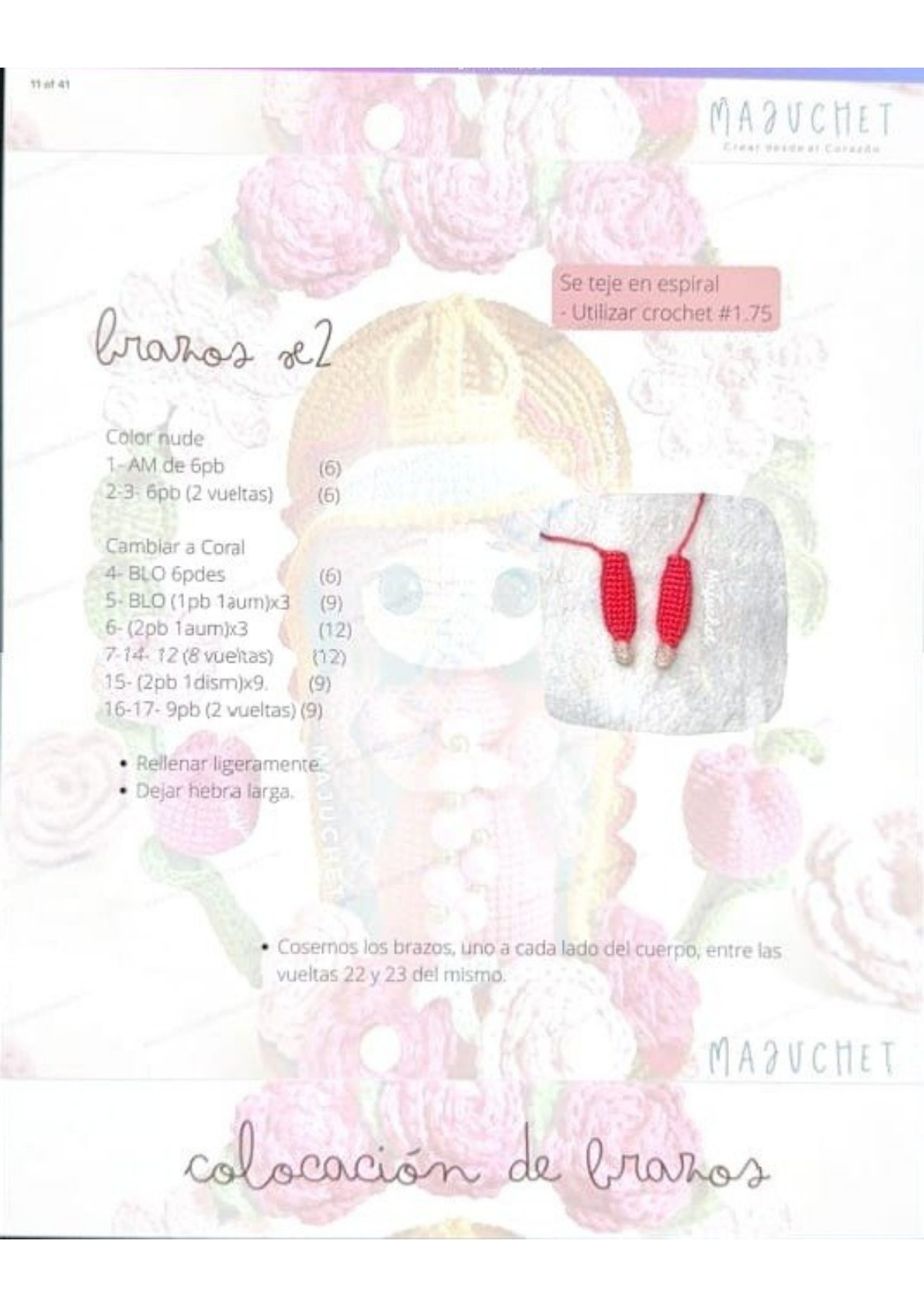 Patrón de pago: Amigurumi Virgen de Guadalupe con rosas