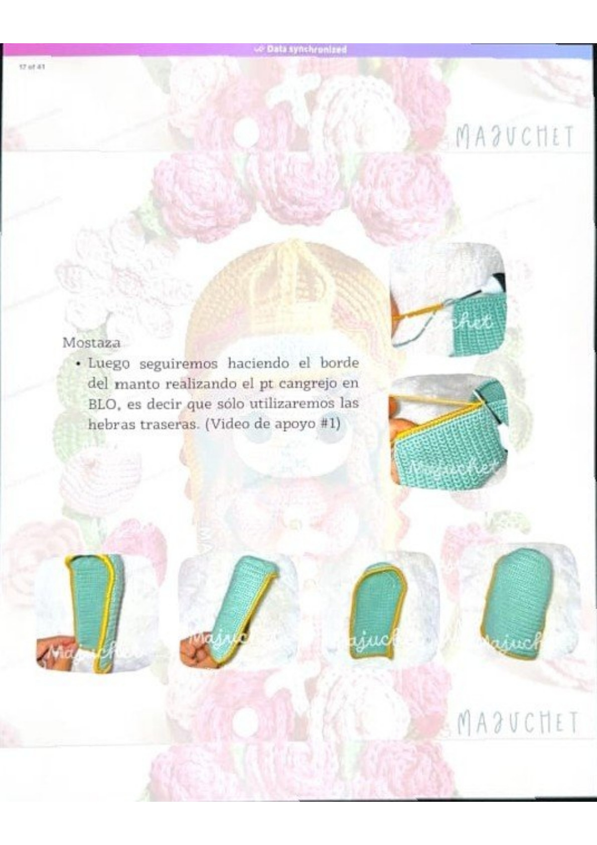 Patrón de pago: Virgen de Guadalupe amigurumi con rosas